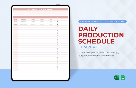 Daily Production Schedule Template