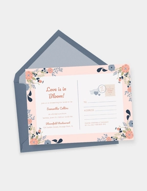 Bridal Shower Postcard invitation Template