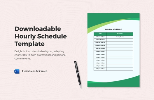 Downloadable Hourly Schedule Template Downloadable Hourly Schedule Template