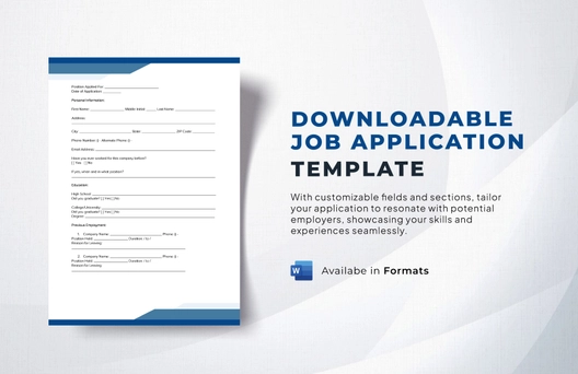 Downloadable Job Application Template