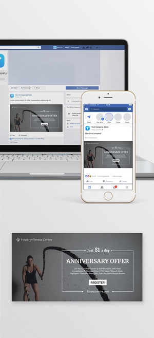 Fitness Facebook Ad Banner Template