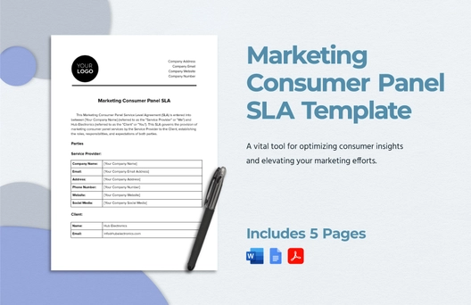 Marketing Consumer Panel SLA Template Marketing Consumer Panel SLA Template