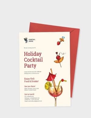 Holiday Cocktail Party Invitation Template