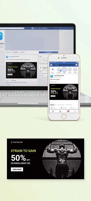 Gym Facebook Ad Banner Template