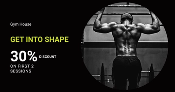 Free Gym Facebook Ad Banner Template to Edit Online