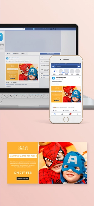 Kids Camp Facebook Ad Banner Template