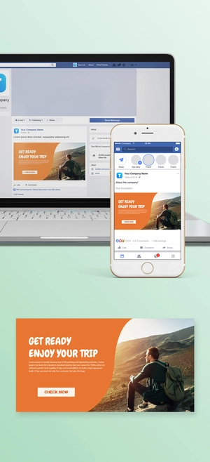 Travel Agency Facebook Ad Banner Template
