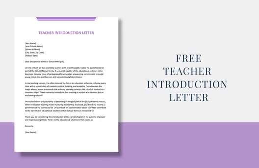 Teacher Introduction Letter