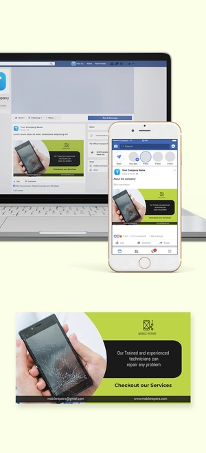 Phone Repair Facebook Ad Banner Template