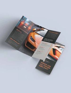 Car Rental Tri-Fold Brochure Template