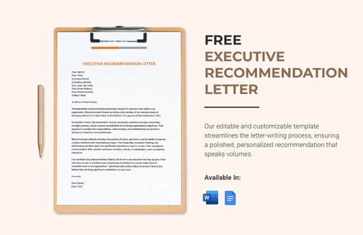 Executive Recommendation Letter