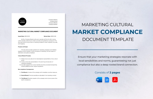 Marketing Cultural Market Compliance Document Template