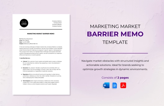Marketing Market Barrier Memo Template