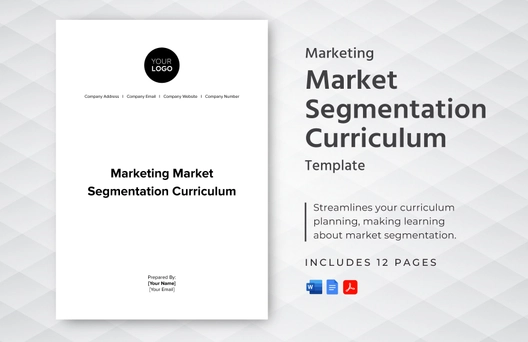 Marketing Market Segmentation Curriculum Template