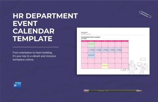 HR Department Event Calendar Template
