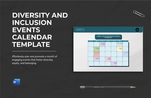 Diversity And Inclusion Events Calendar Template