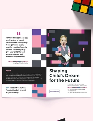 Preschool Promotional Bi-Fold Brochure Template