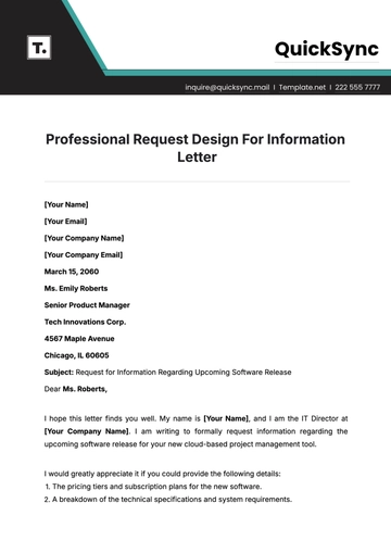 Free Professional Request Design For Information Letter Template to Edit Online
