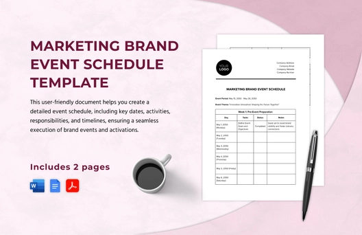 Marketing Brand Event Schedule Template Marketing Brand Event Schedule Template