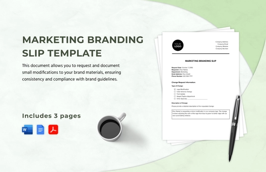 Marketing Branding Slip Template