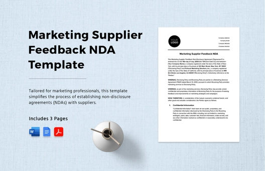 Marketing Supplier Feedback NDA Template
