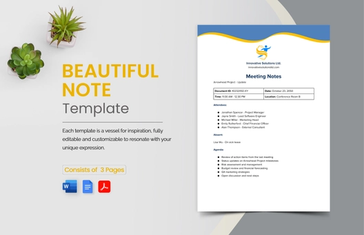 Beautiful Note Template Beautiful Note Template