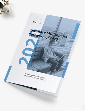 Software Company Marketing Bi-Fold Brochure Template