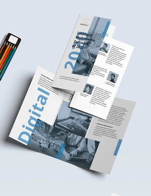 Software Company Marketing Tri-Fold Brochure Template