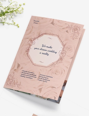 Wedding Event Planner Bi-Fold Brochure Template