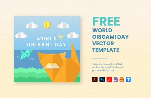 World Origami Day Vector