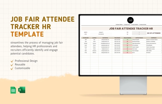 Job Fair Attendee Tracker HR Template