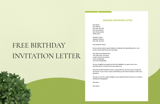 Birthday Invitation Letter