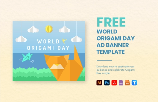 World Origami Day Ad Banner Template