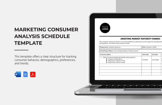 Marketing Consumer Analysis Schedule Template Marketing Consumer Analysis Schedule Template