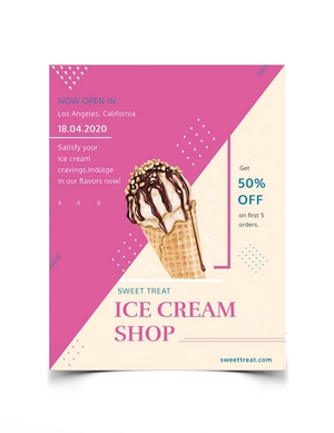Ice Cream Shop Flyer Template