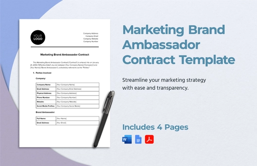 Marketing Brand Ambassador Contract Template