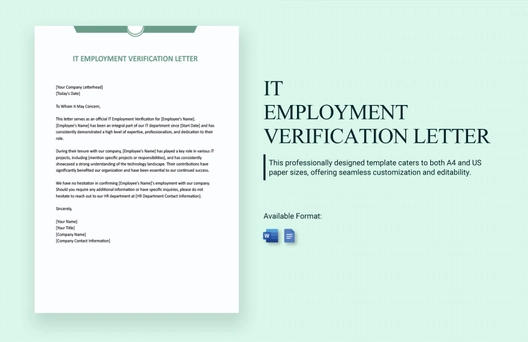 IT Employment Verification Letter