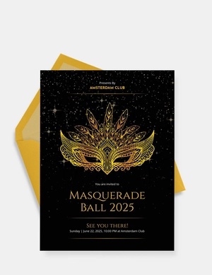 Masquerade Ball Invitation Template