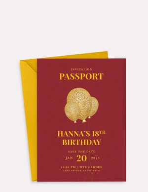 Passport Invitation Card Template