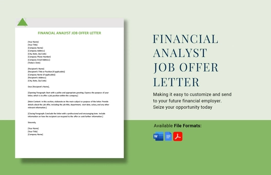 Financial Analyst Job Offer Letter