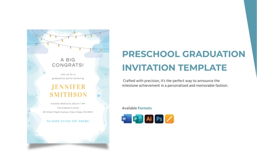 Preschool Graduation Invitation Template