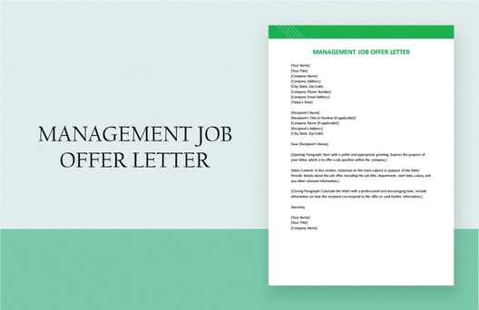 Management Job Offer Letter