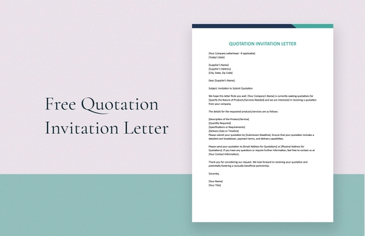 Quotation Invitation Letter Quotation Invitation Letter