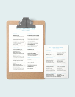 Food and Drinks Menu Template Food and Drinks Menu Template