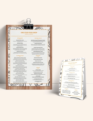 Creative Modern Food and Drinks Menu Template