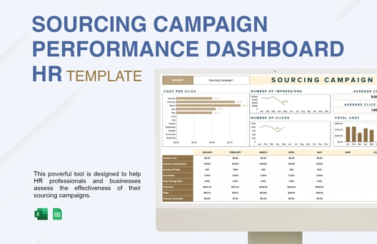 Sourcing Campaign Performance Dashboard HR Template