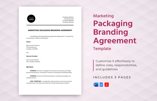 Marketing Packaging Branding Agreement Template Marketing Packaging Branding Agreement Template