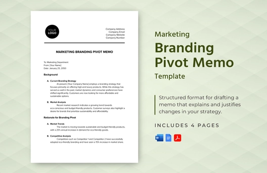 Marketing Branding Pivot Memo Template