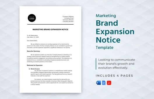 Marketing Brand Expansion Notice Template