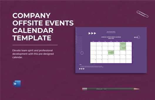 Company Offsite Events Calendar Template